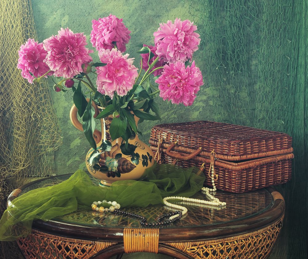 Rosa Pfingstrosen und Andenken von UstinaGreen