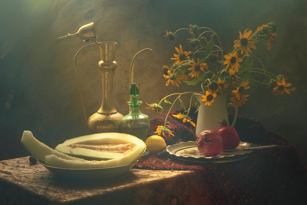 Stimmungsvolle Blumen und Früchte von UstinaGreen