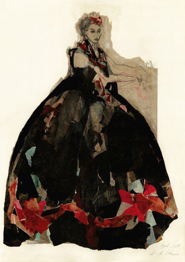 Elegante Frau in Schwarz von Ute Rathmann