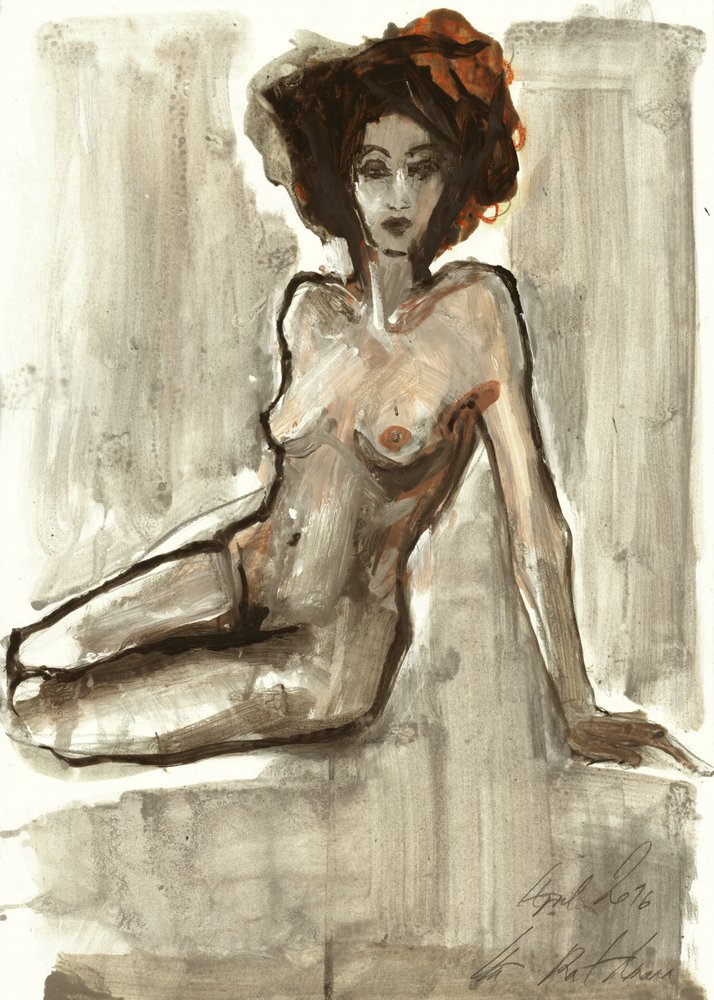 Liegende Nackte Figur von Ute Rathmann
