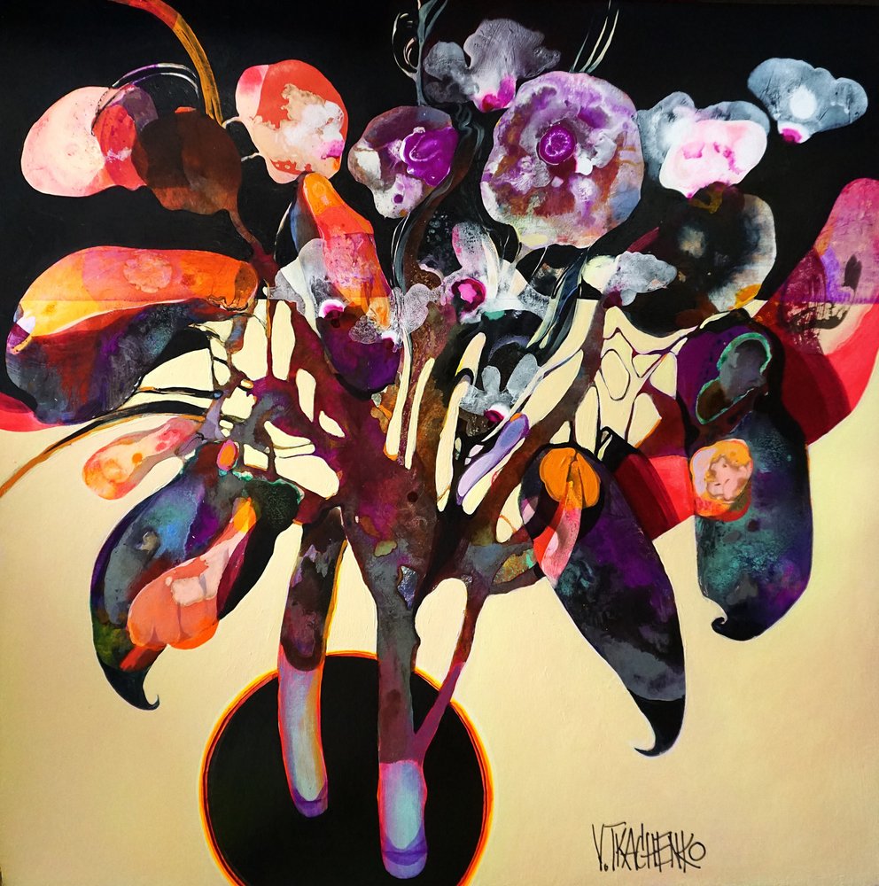 Abstrakte Lebendige Blüte von Victor Tkachenko