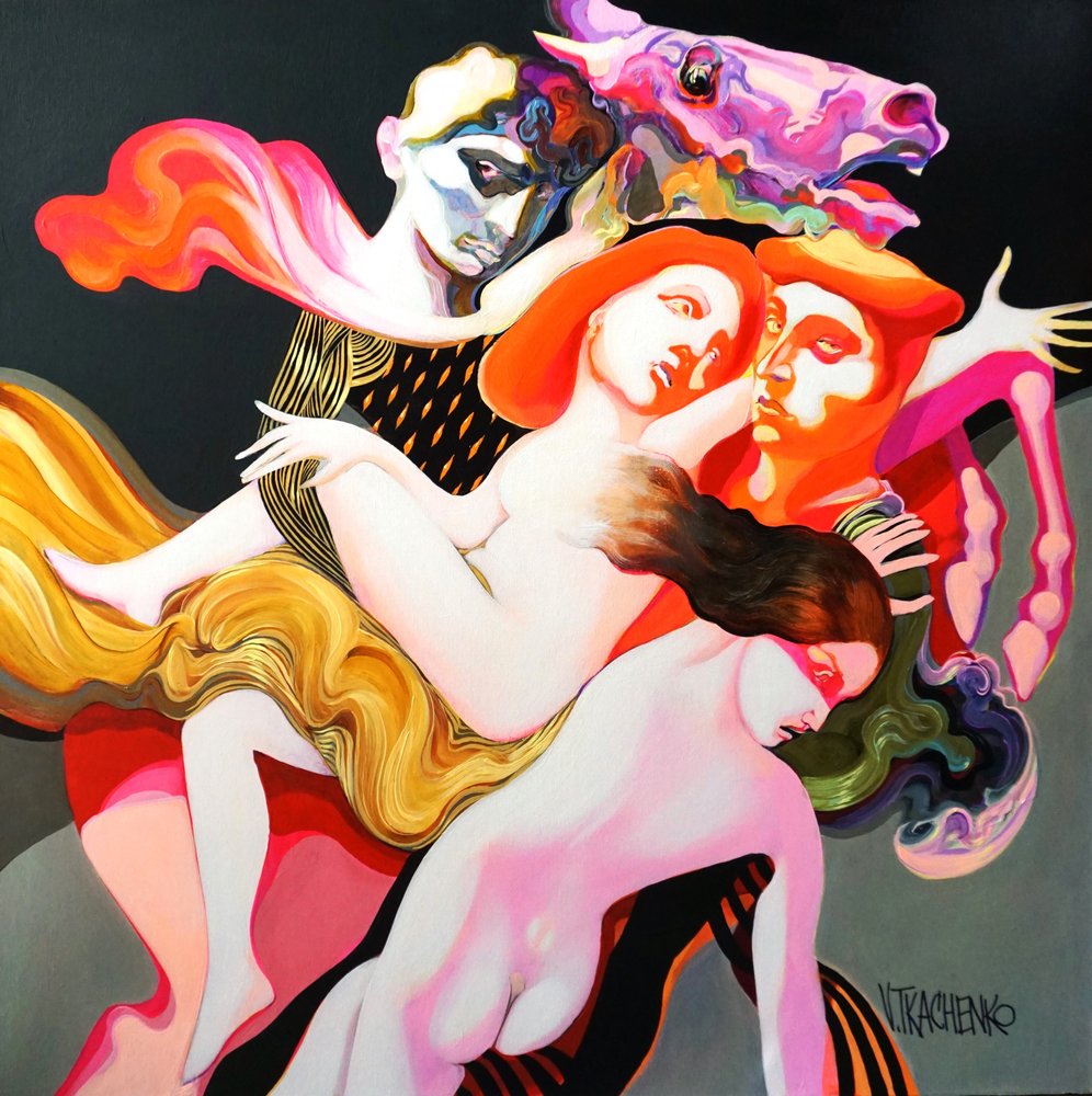 Surreale Figuren Umarmung von Victor Tkachenko