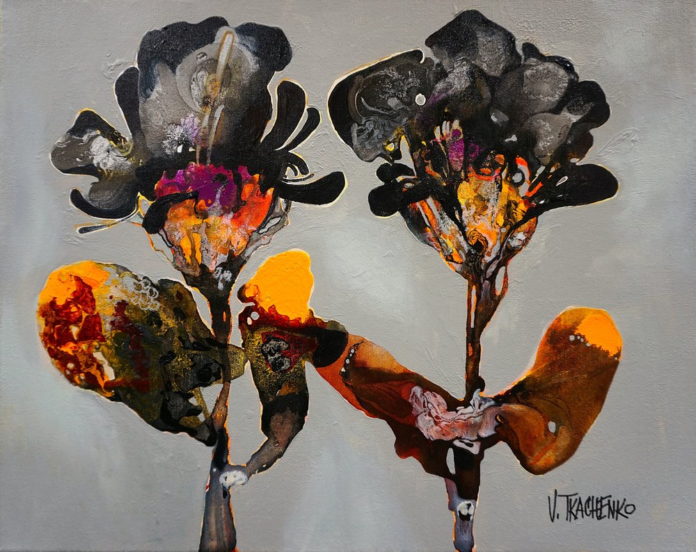 Lebhafte Abstrakte Blumen von Victor Tkachenko
