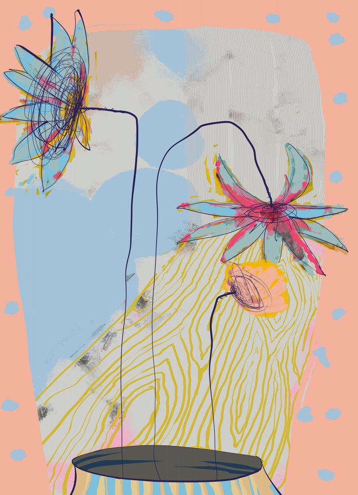 Abstrakte Pastellblumen von XHOZUCAN