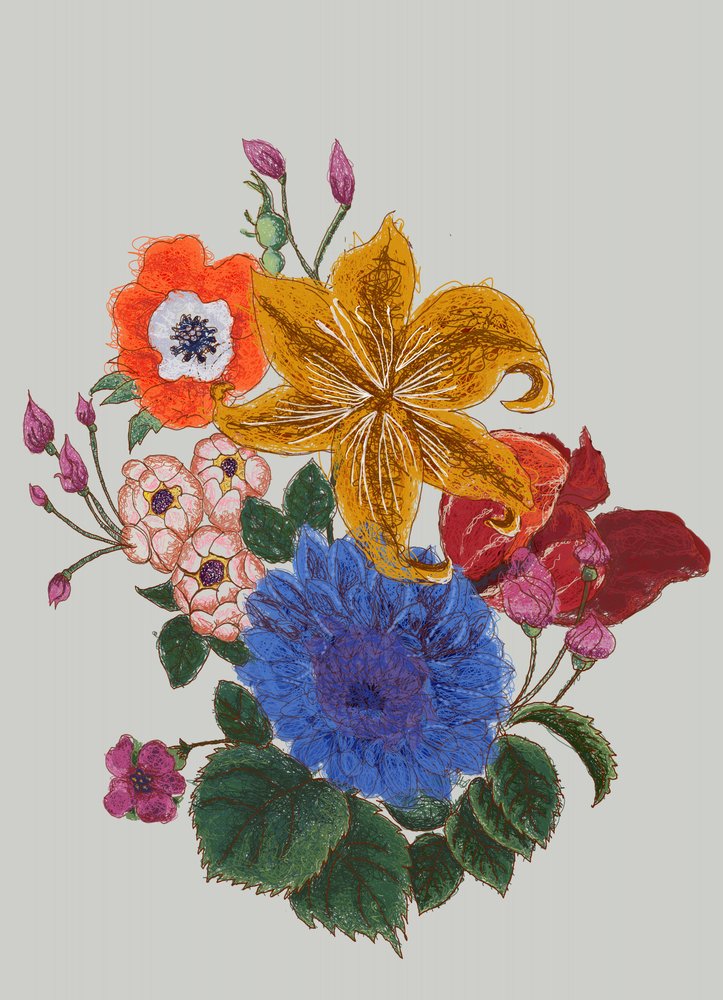 Lebhaftes Blumenbouquet von XHOZUCAN
