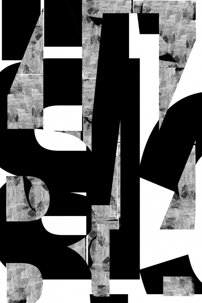 Abstrakte Monochrome Buchstabenformen von cartissi