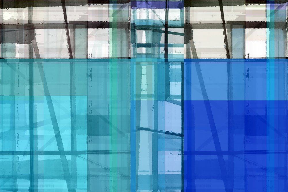 Blaue Geometrische Abstraktion von cartissi