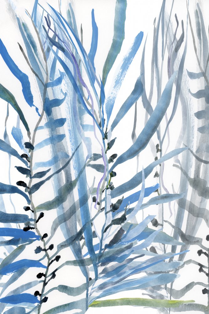 Fließende blaue Botanicals von cartissi