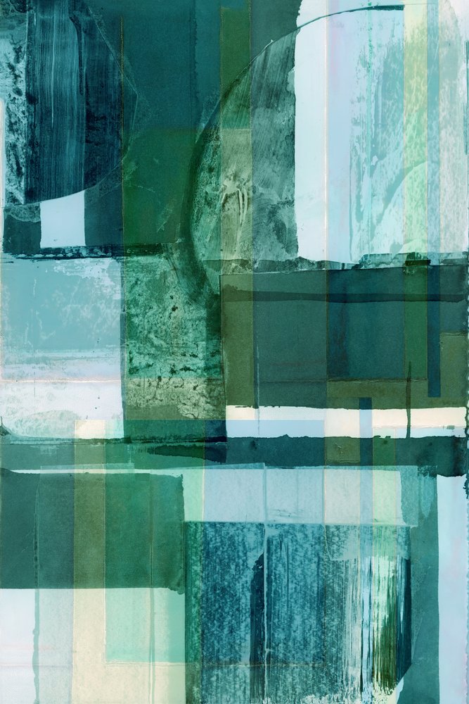 Geschichtetes Grün-Blau Abstrakt von cartissi