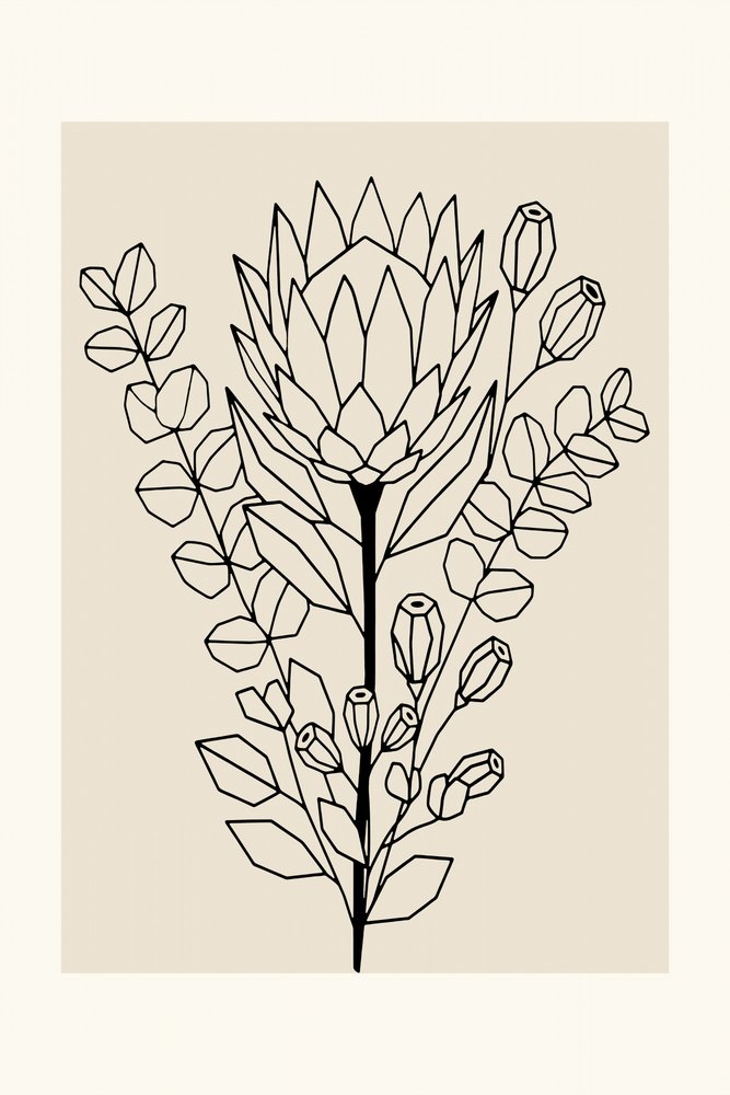 Minimalistische Protea Eukalyptus von cartissi