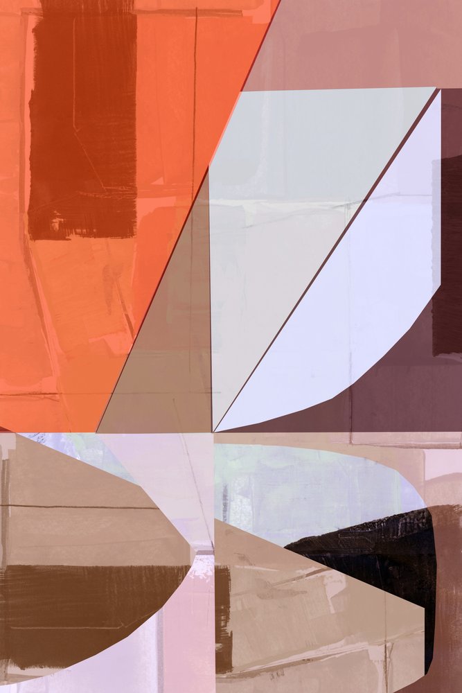 Orange geometrische Abstraktion von cartissi