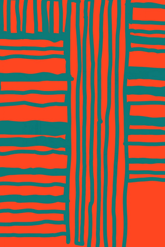 Lebendiges orange-türkis Muster von cartissi