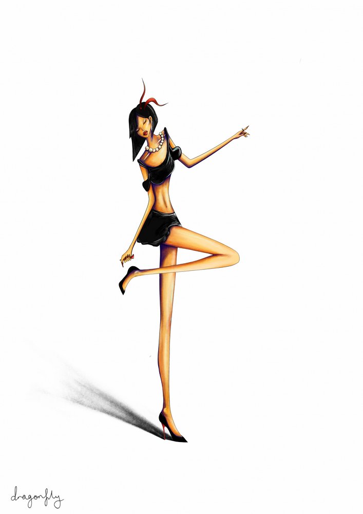 Graziöse Modepose von dragonfly
