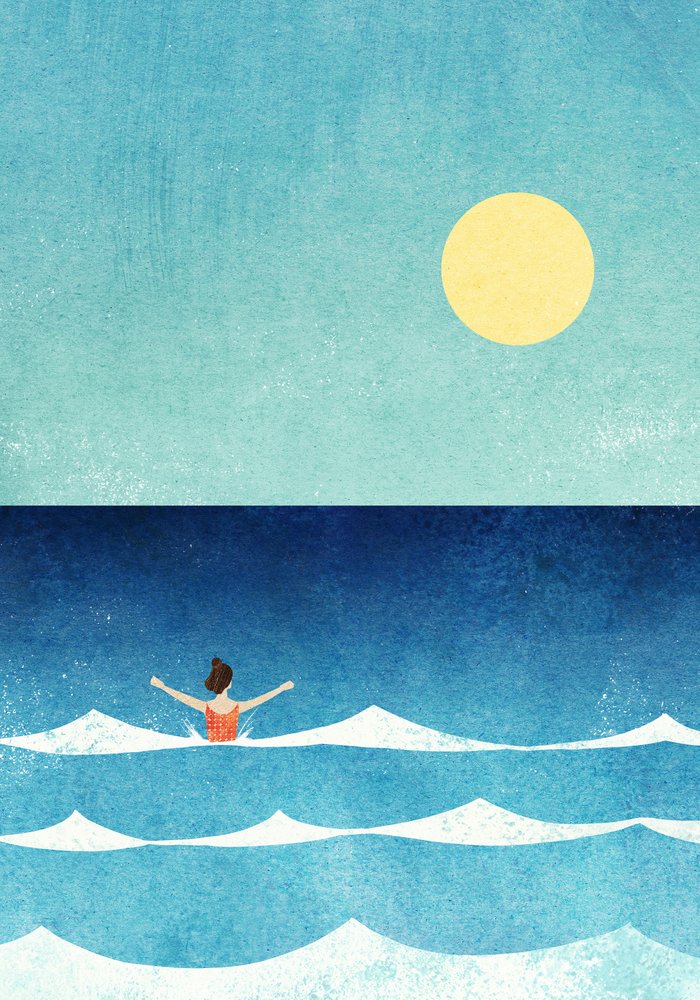 Sonniges Ozeanschwimmen von longwayhome