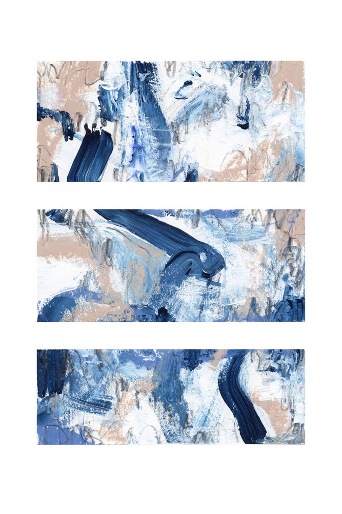 Moderne blaue Pinselstriche von uplusmestudio