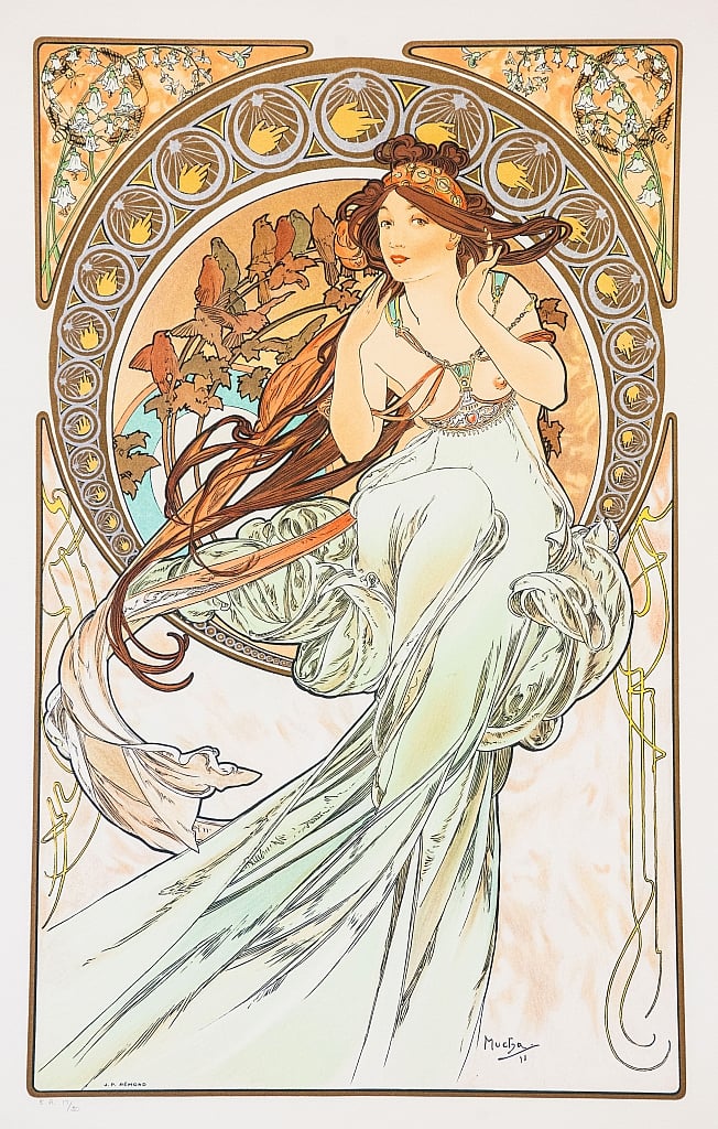 La Musica Aus der Serie The Arts, 1898. von Alphonse Mucha