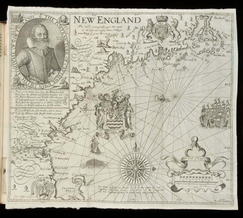 Karte von Neuengland, aus der Historia Mundi: oder Mercator&s Atlas, London, 1635