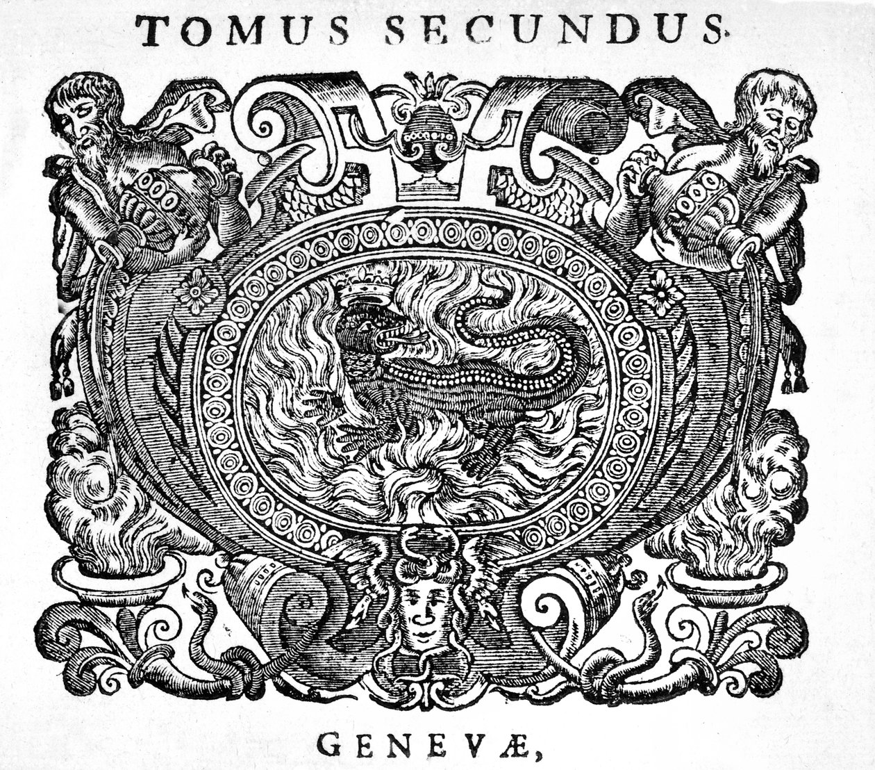 Holzschnitt auf der Titelseite von Bibliotheca chemica curiosa, 1702 von Unknown