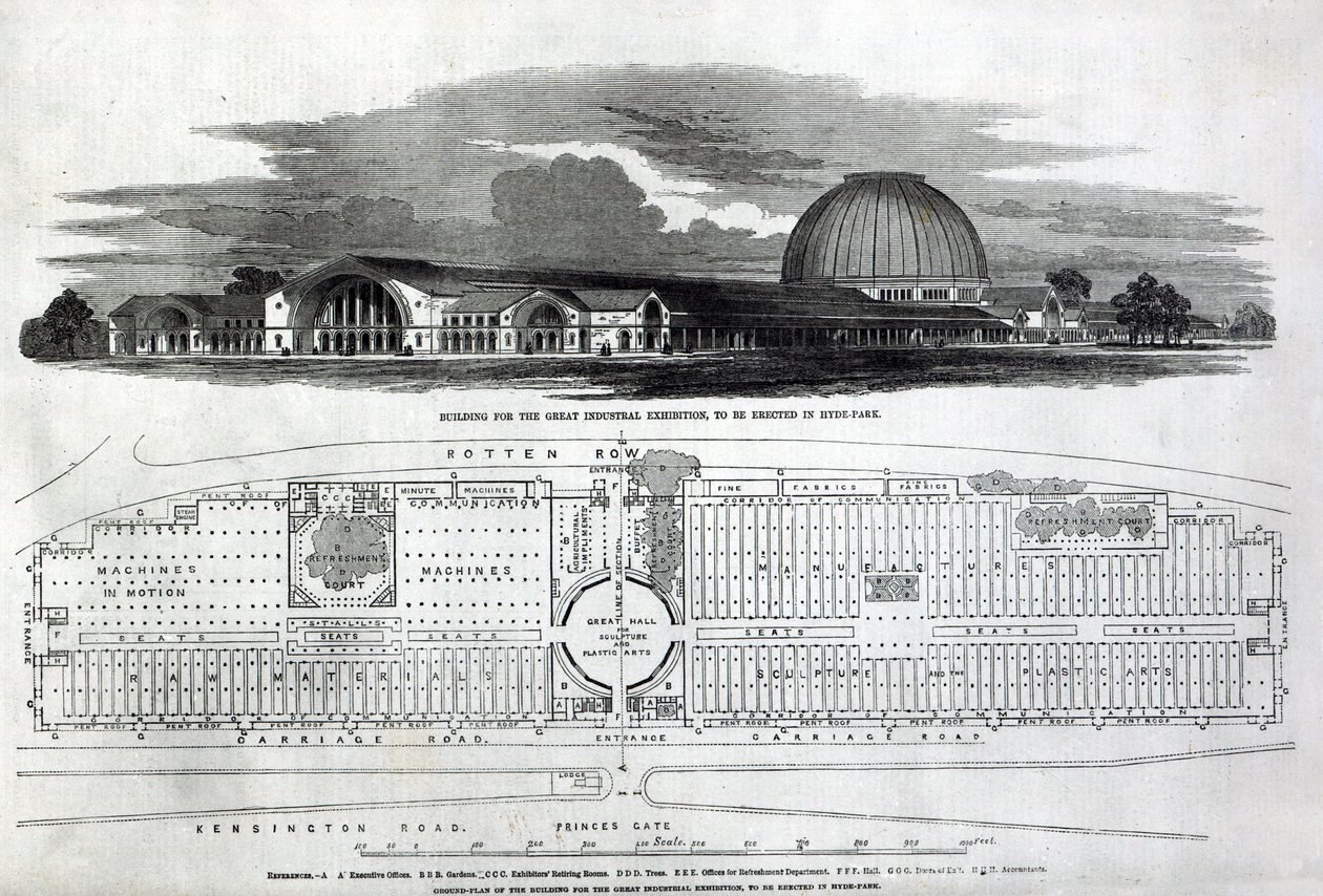 Gebäude für die Große Industrieausstellung, 1850 von English School