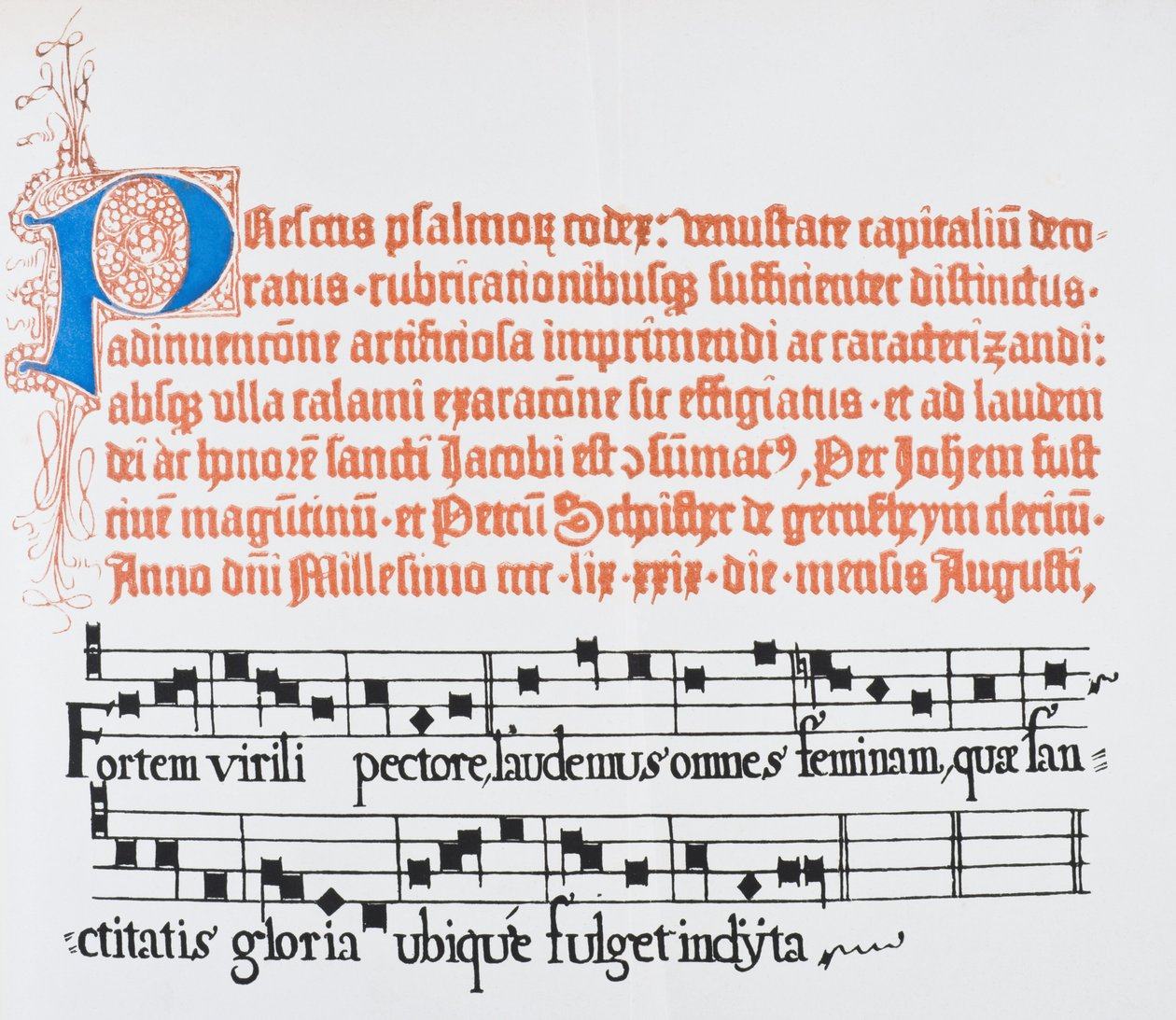 Faksimile einer Seite mit illuminiertem Anfangsbuchstaben 