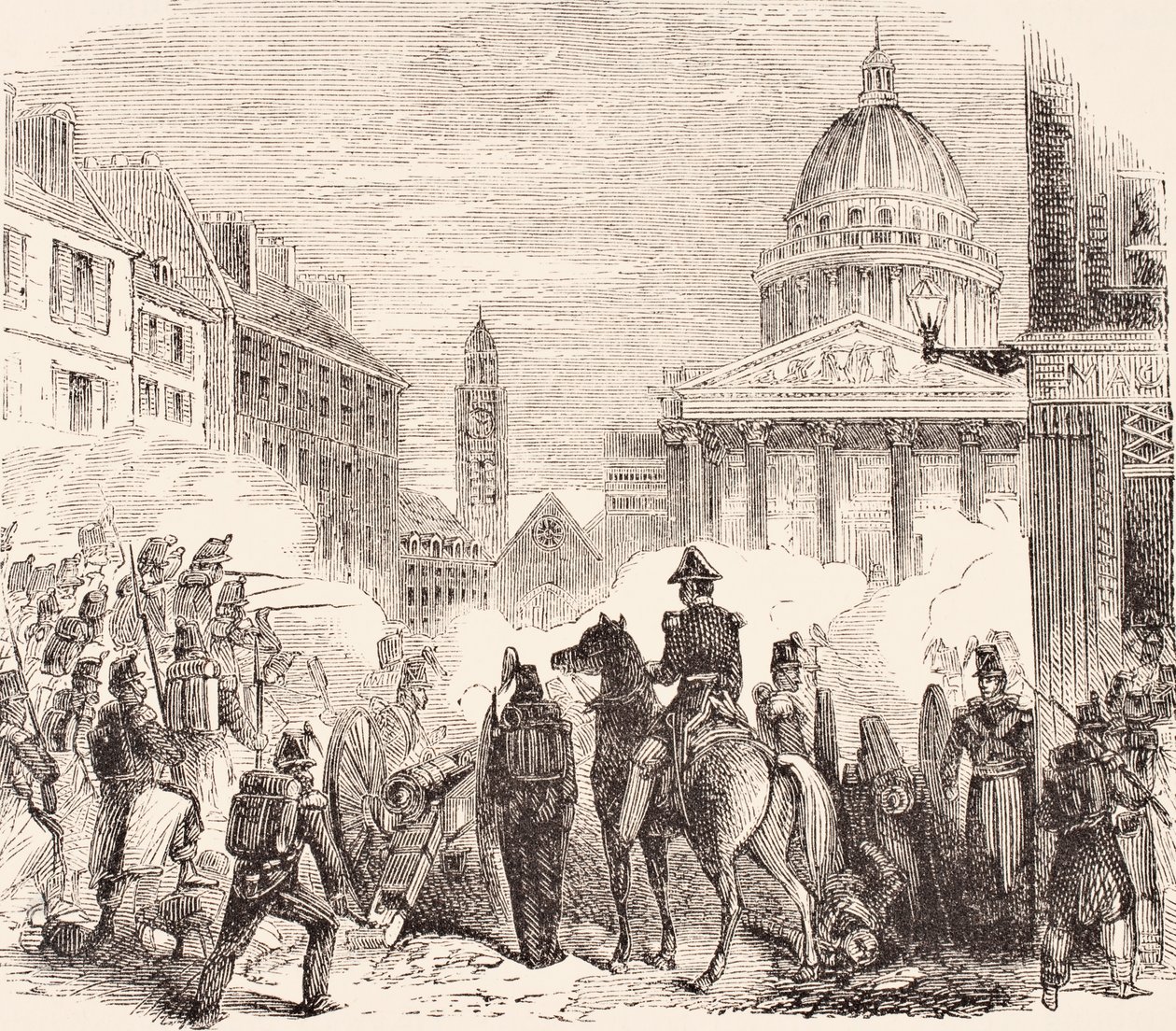 Vorfall in der Nähe des Pantheon, Paris, während des französischen Arbeiteraufstands vom 23.-25. Juni 1848, aus 