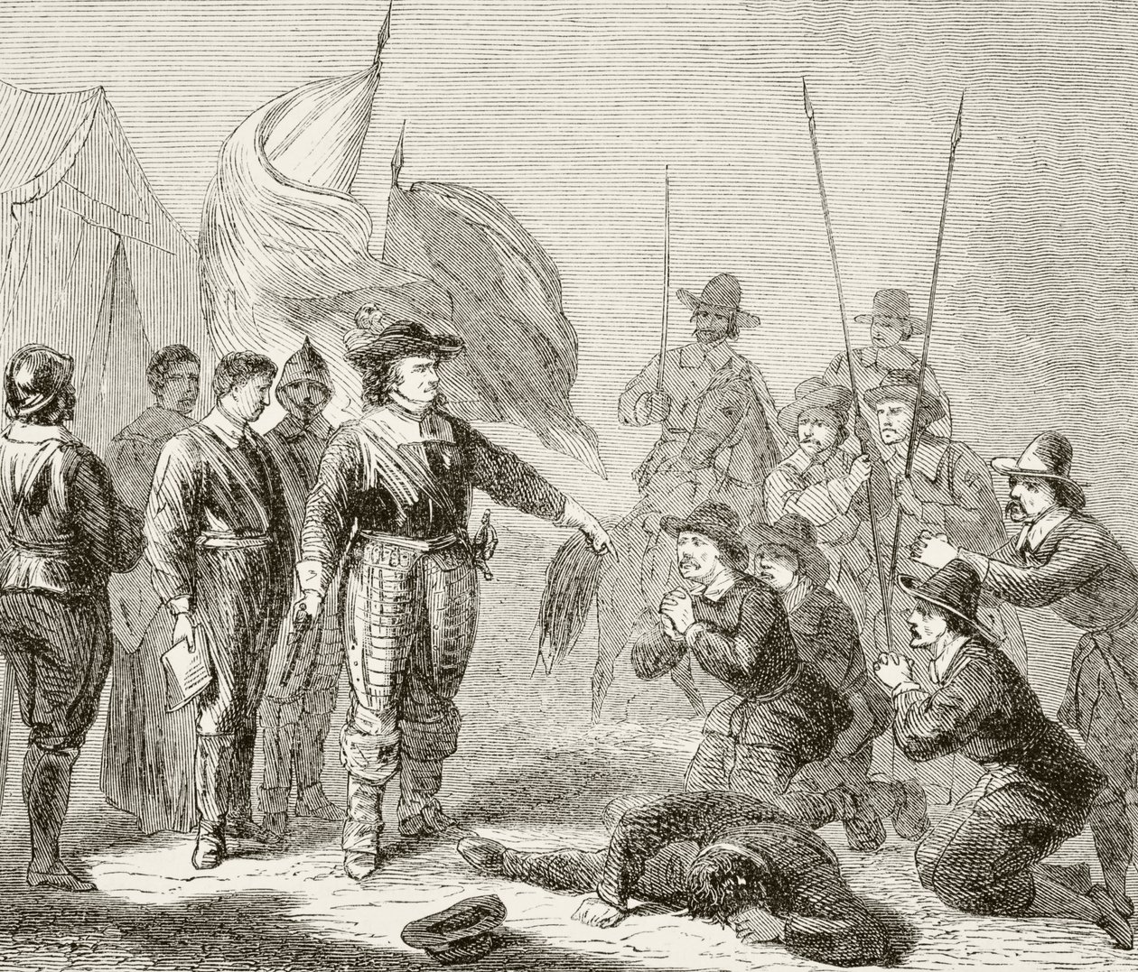 Oliver Cromwell unterdrückt eine Leveller-Meuterei in der Armee, 1649, aus 