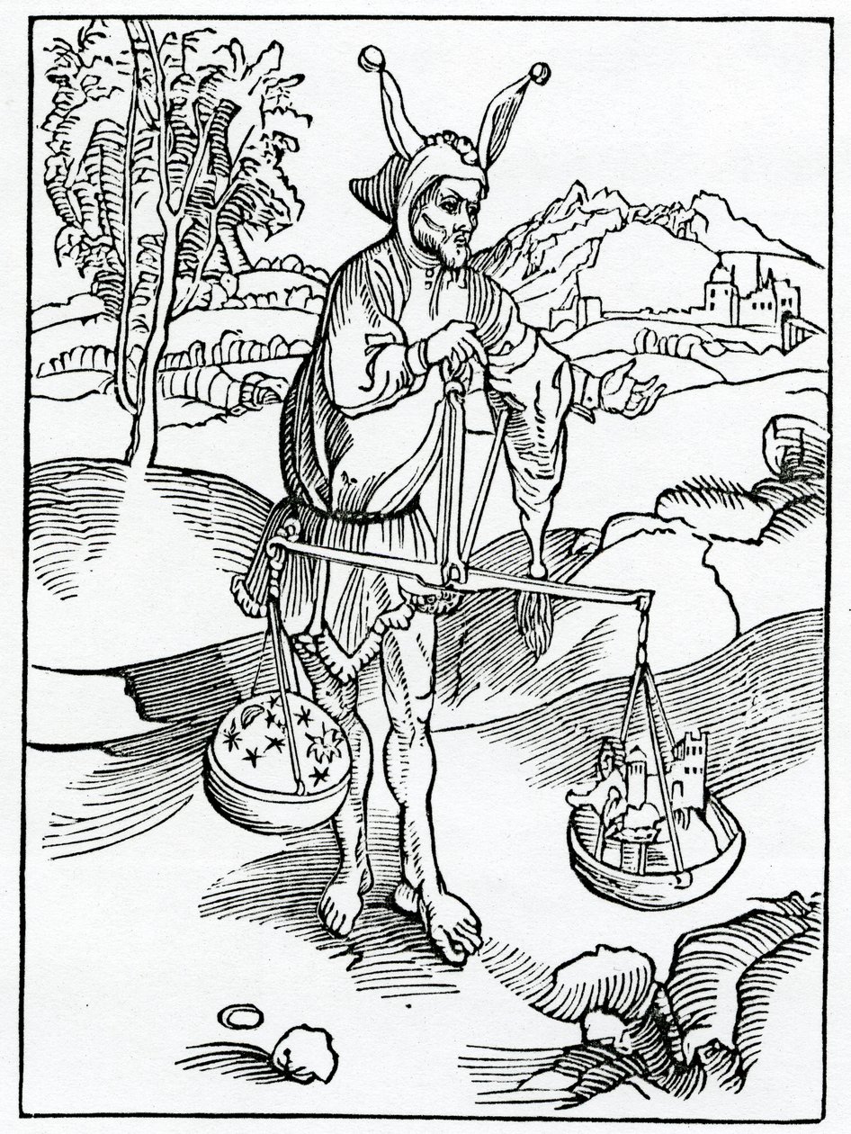 Von denen, die die ewige Freude verachten und vergängliche Dinge vor ewige und unvergängliche stellen, Illustration aus Alexander Barclays englischer Übersetzung von 