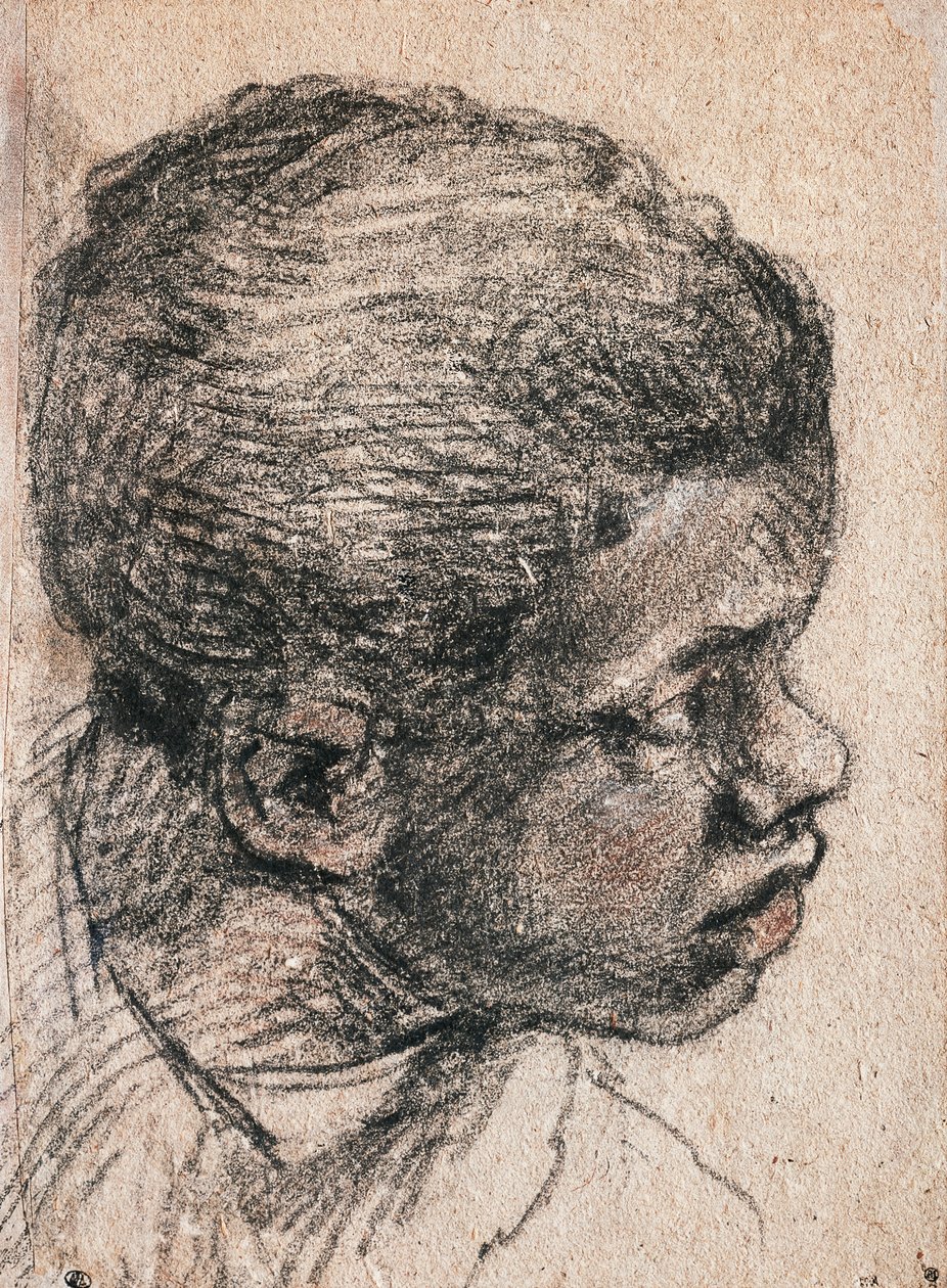 Kopf eines Negerjungen, Paolo Caliari genannt Veronese (1528-1588), Zeichnung von Veronese