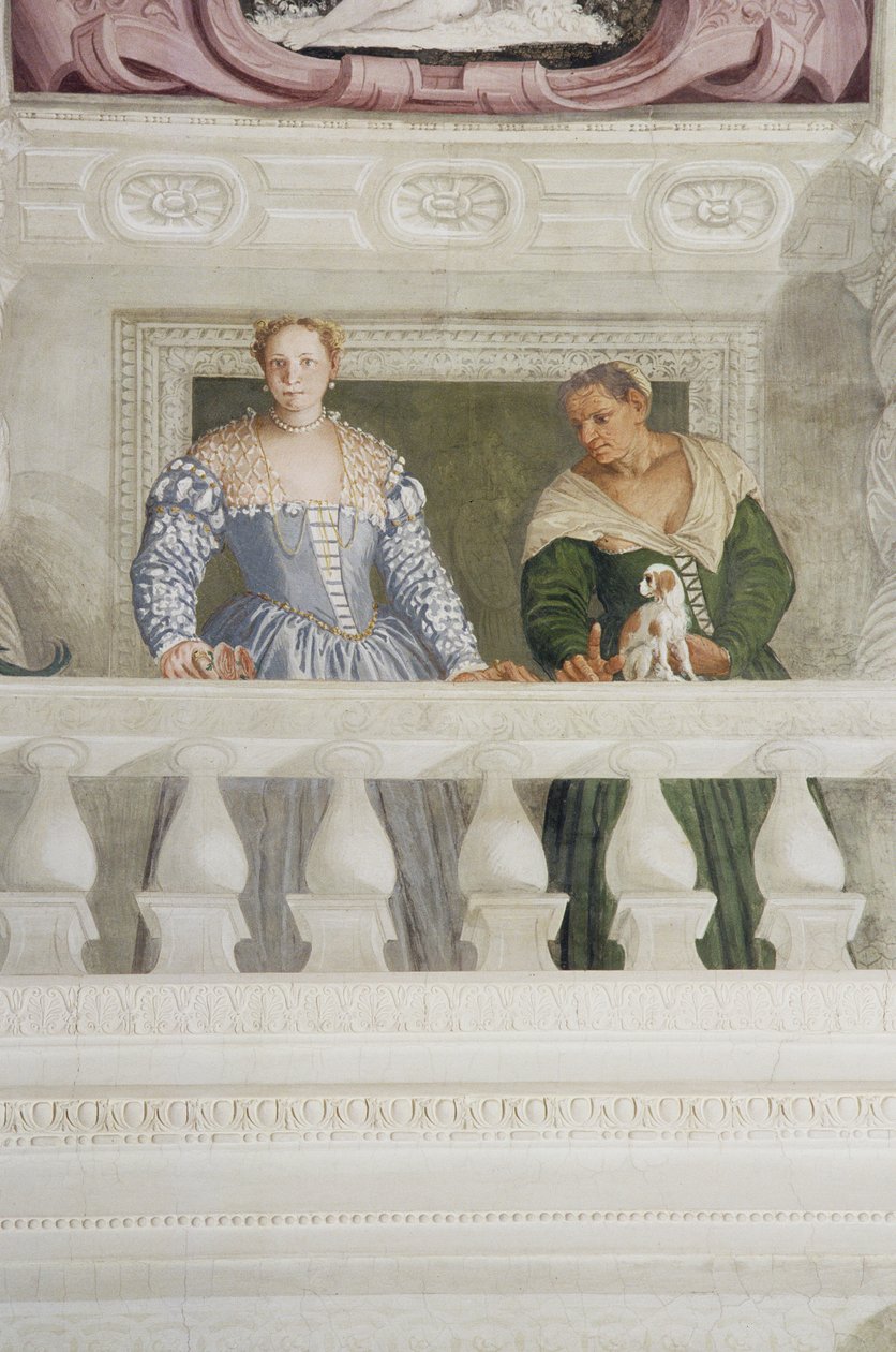 Mitglieder des Barbaro-Haushalts (Detail) von Veronese