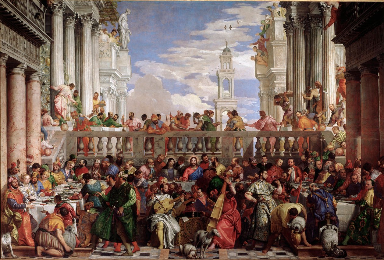 Wunder der Verwandlung von Wasser in Wein (Detail) von Veronese