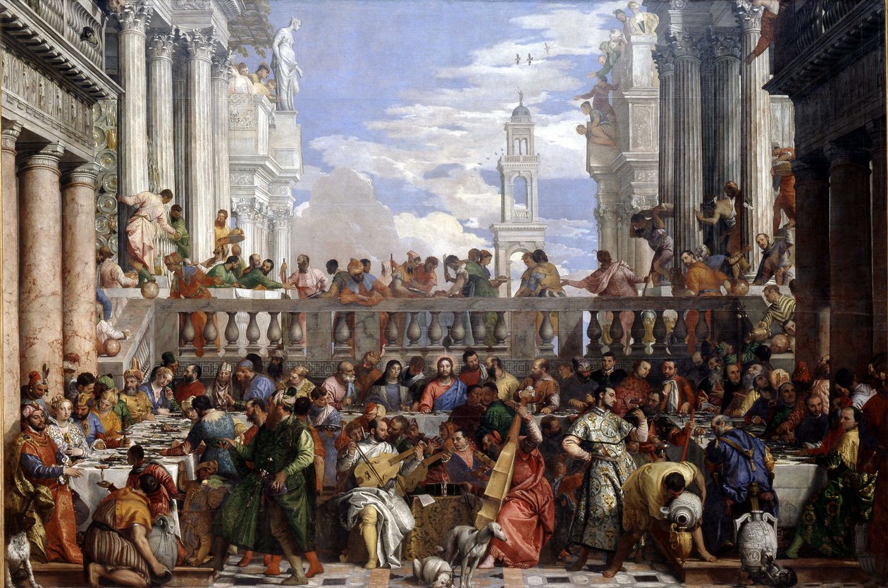 Die Hochzeit zu Kana (Wunder der Verwandlung von Wasser in Wein) von Veronese von Veronese