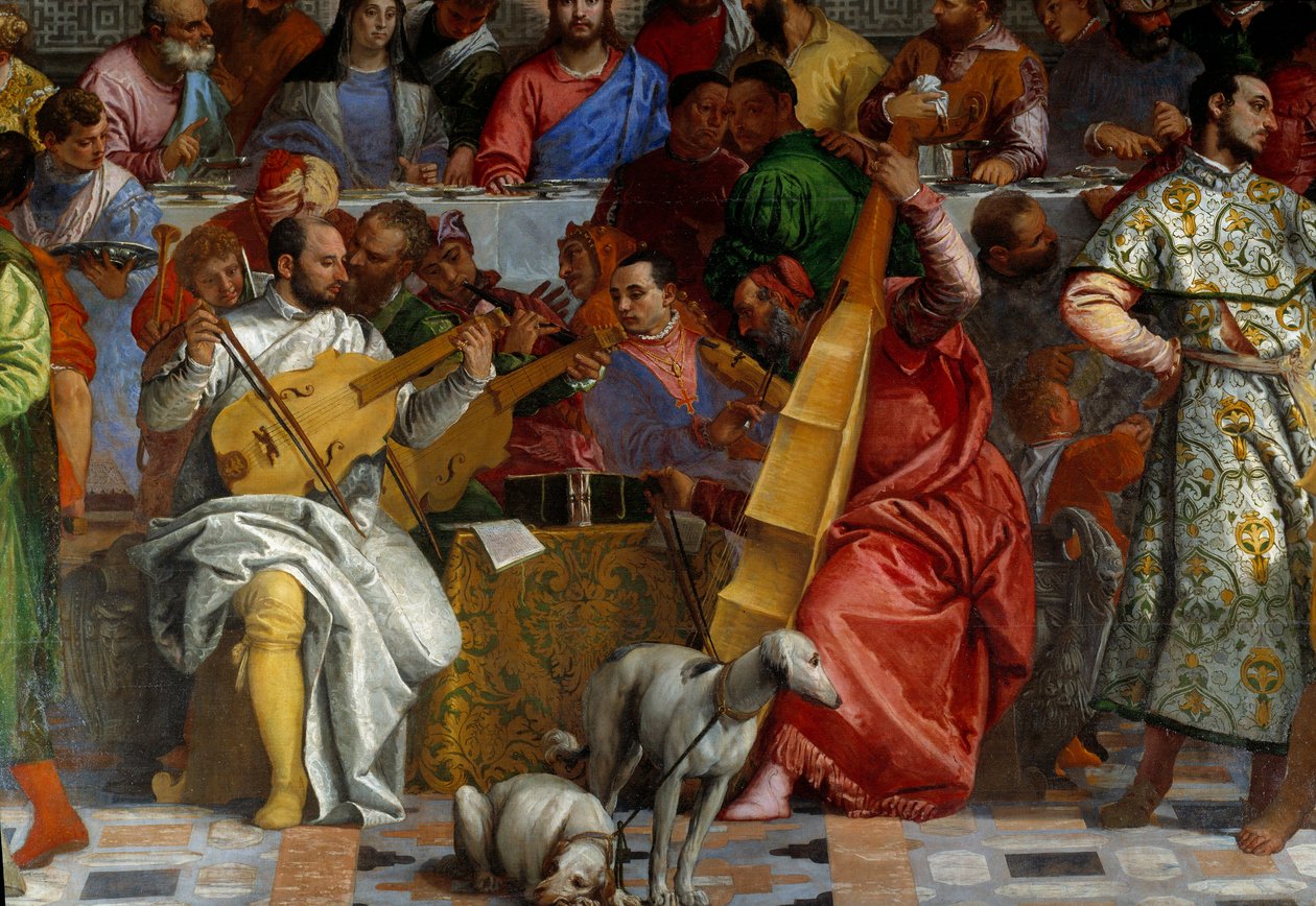 Die Hochzeit zu Kana, Detail: die Musiker. Fresko von Paolo Veronese von Veronese