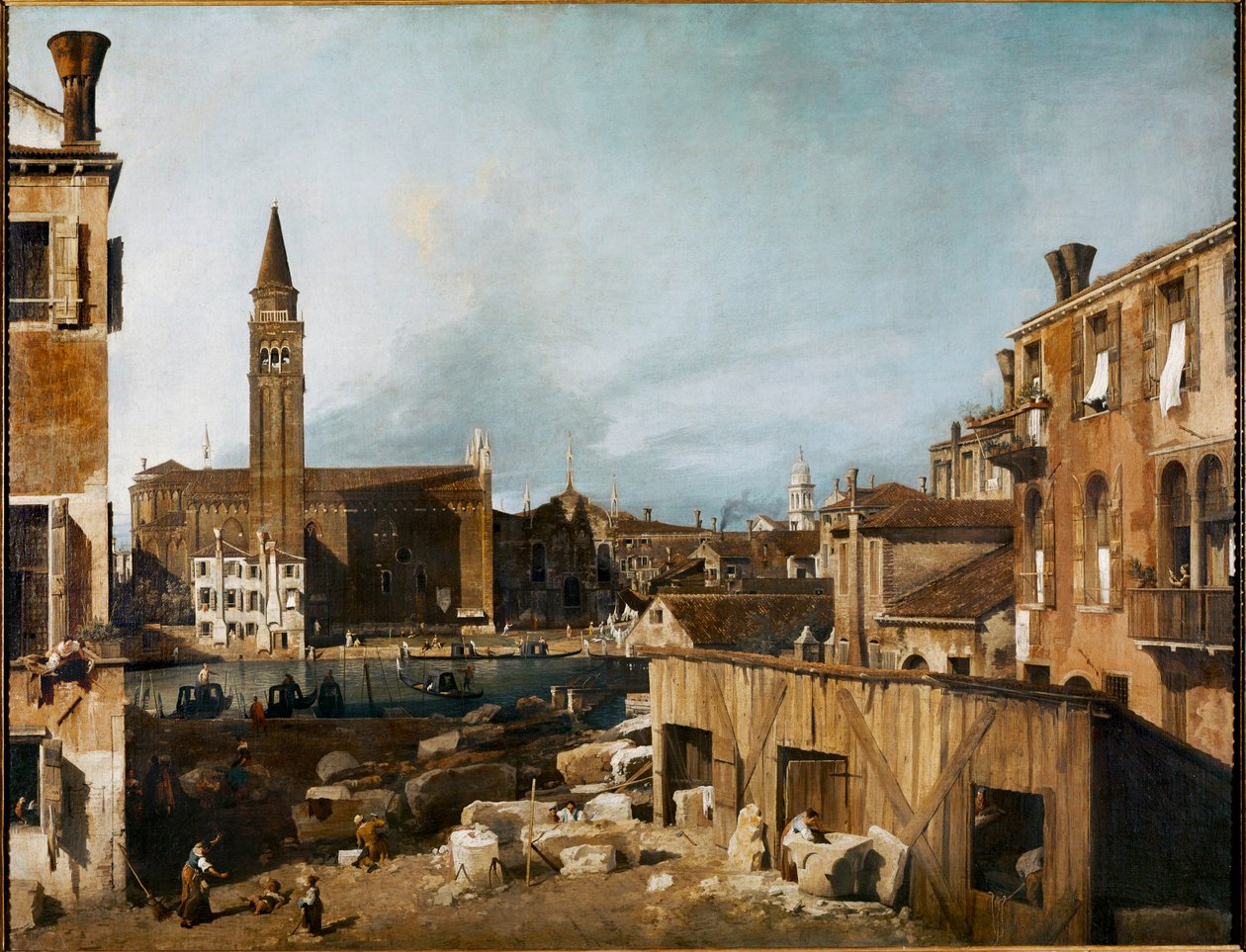 Der Steinmetzhof; Venedig: Campo San Vidal und die Kirche Sta von (1697-1768) Canaletto