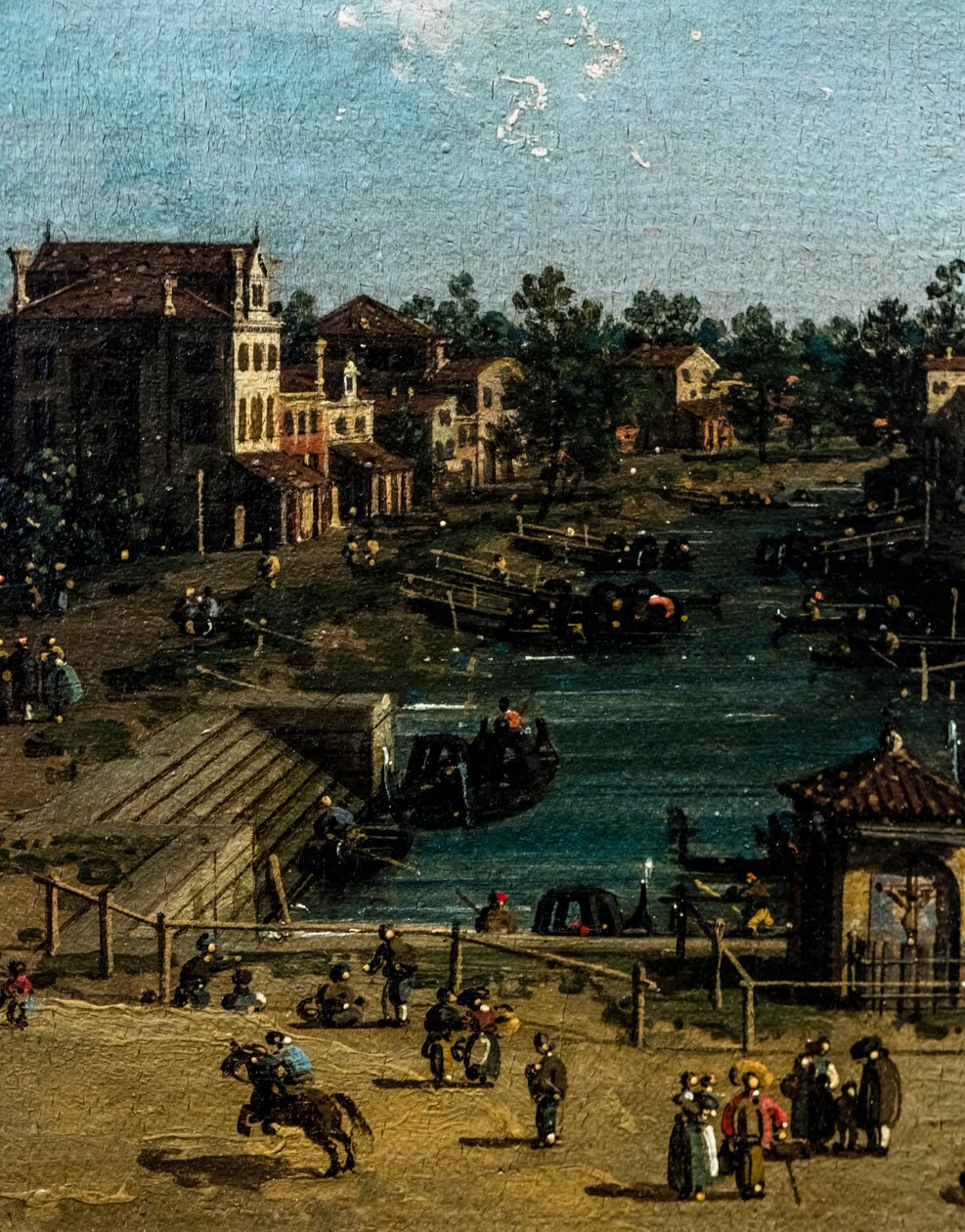 Ansicht von Mestre mit dem Canale delle barche (Detail) von (1697-1768) Canaletto