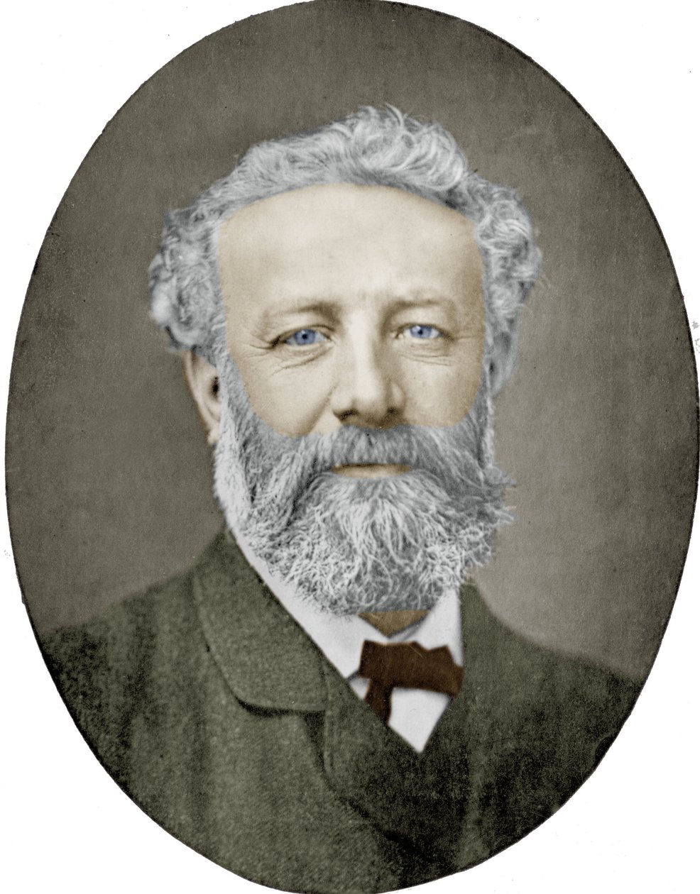 Jules Verne (1828-1905) französischer Schriftsteller, Fotografie von Nadar, koloriertes Bild von (1820 1910) Nadar