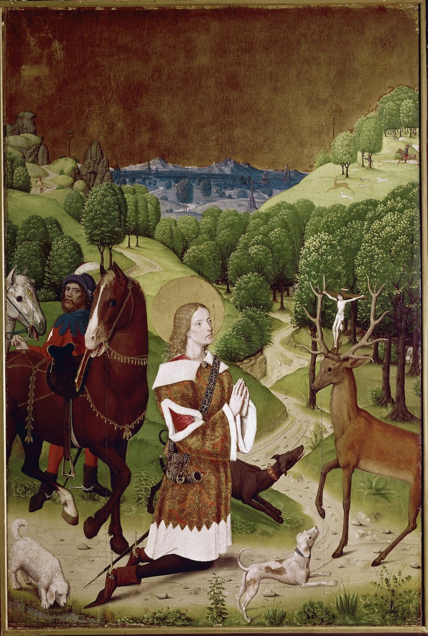 Die Bekehrung des Heiligen Hubertus von (active c.1463 c.1490) Master of Wilten