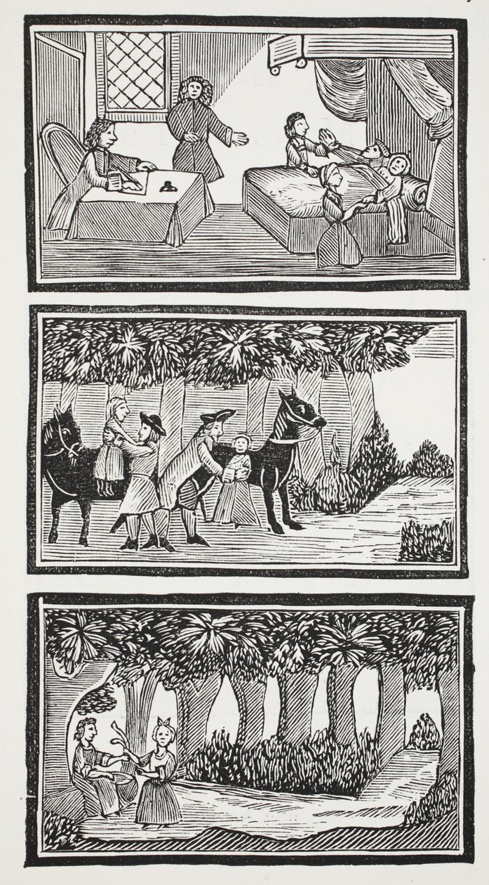 Die Geschichte der zwei Kinder im Wald, Illustration aus 