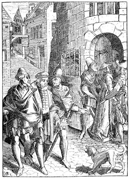 Das Gefängnis des Provost, rue de la Tannerie, Paris, nach einem Holzschnitt in 