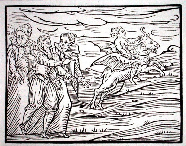 Hexe auf einem teuflischen Ziegenbock, Kopie einer Illustration aus 