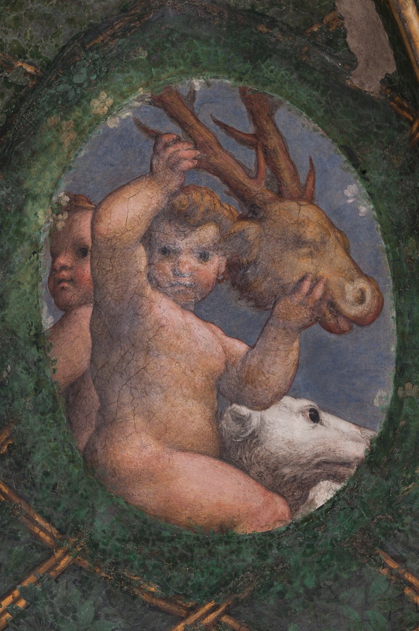 Putti, Hund und Hirsch (Detail) von (c.1489 1534) Correggio