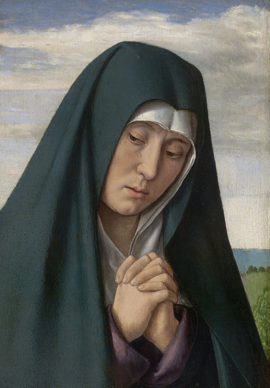 Fragment von Christus trägt das Kreuz: Trauernde Jungfrau von (fl.c.1483 c.1529) Master of Moulins