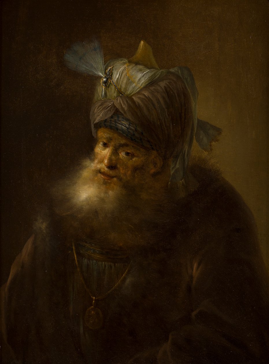 Porträt eines Mannes mit Turban von (follower of) Rembrandt Harmensz. van Rijn