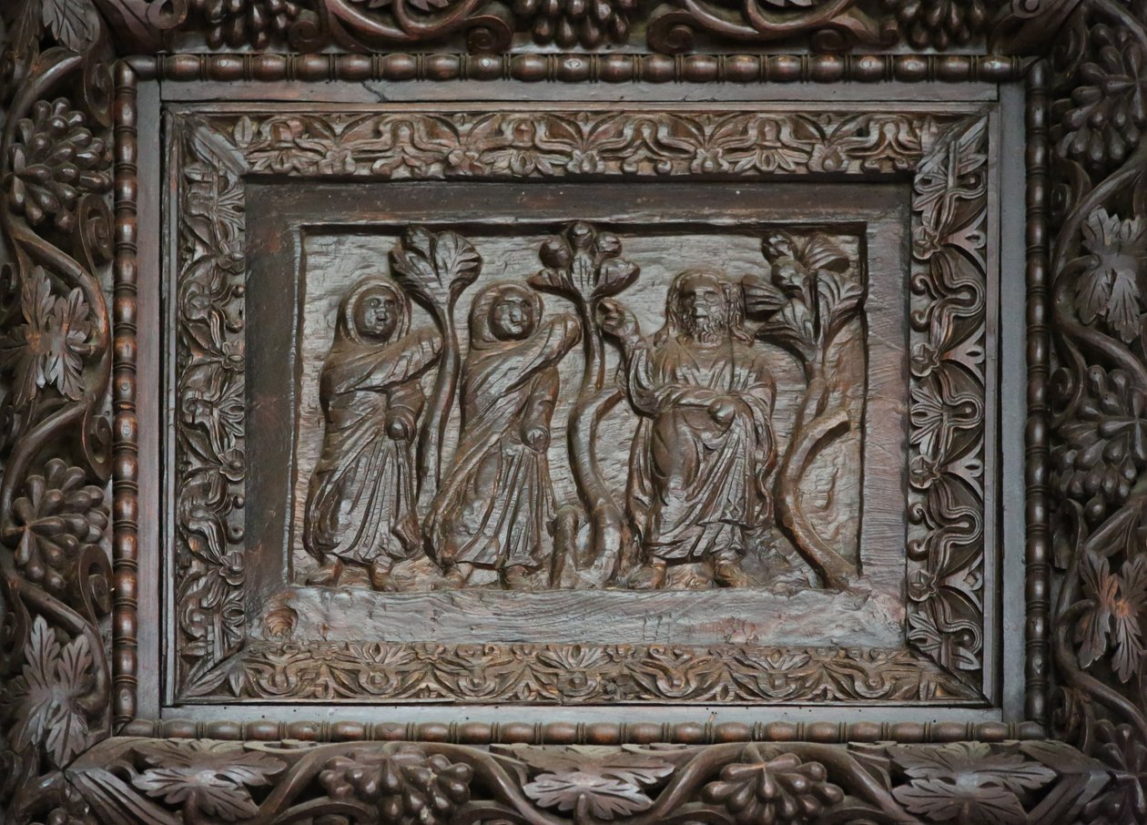 Tafel von der Tür aus dem 5. Jahrhundert: Christus erscheint den heiligen Frauen am Grab von Unknown
