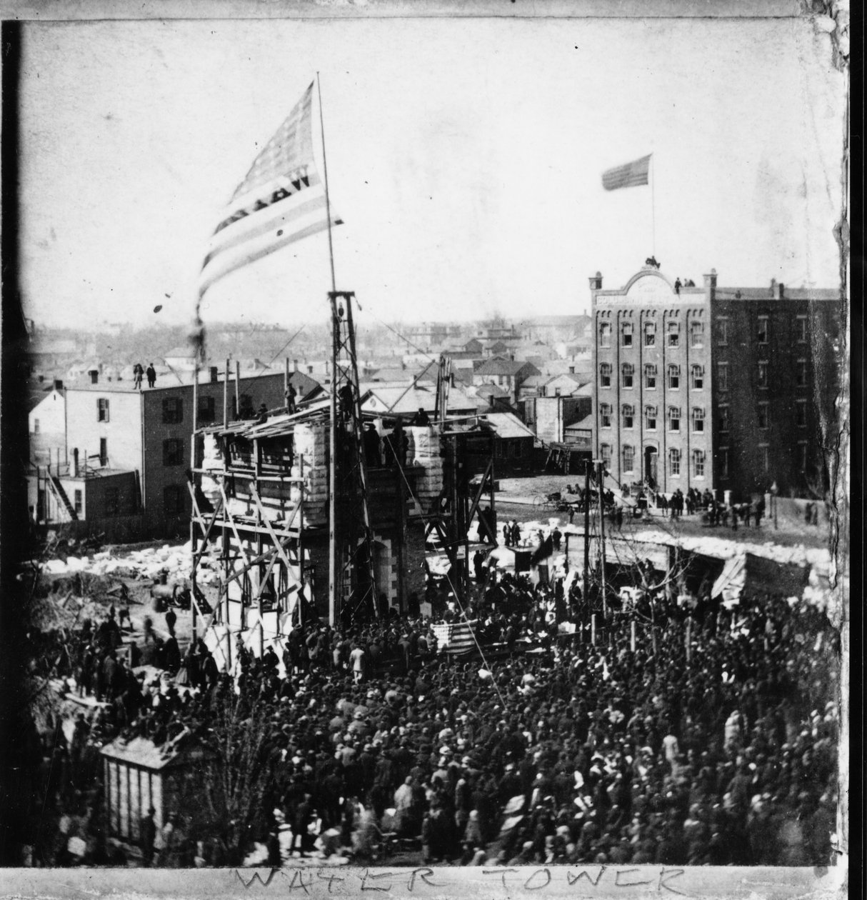 Grundsteinlegung für den Chicago Water Tower, 25. März 1867 von American Photographer