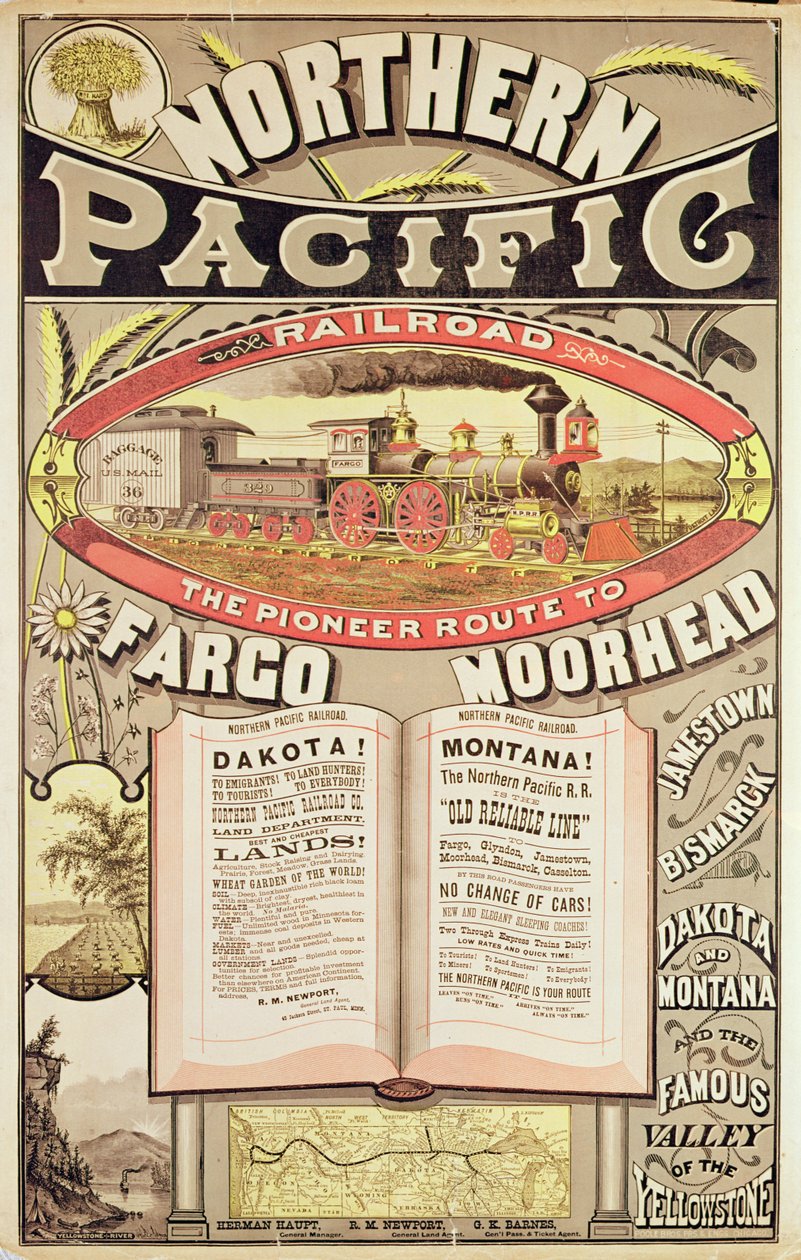 Werbung für die Northern Pacific Railroad von American School