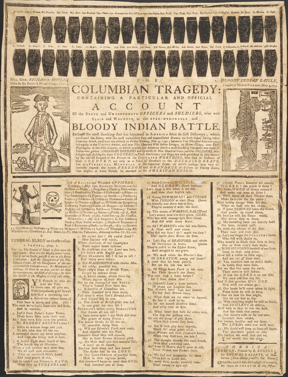 Kolumbianische Tragödie, veröffentlicht 1791 von American School