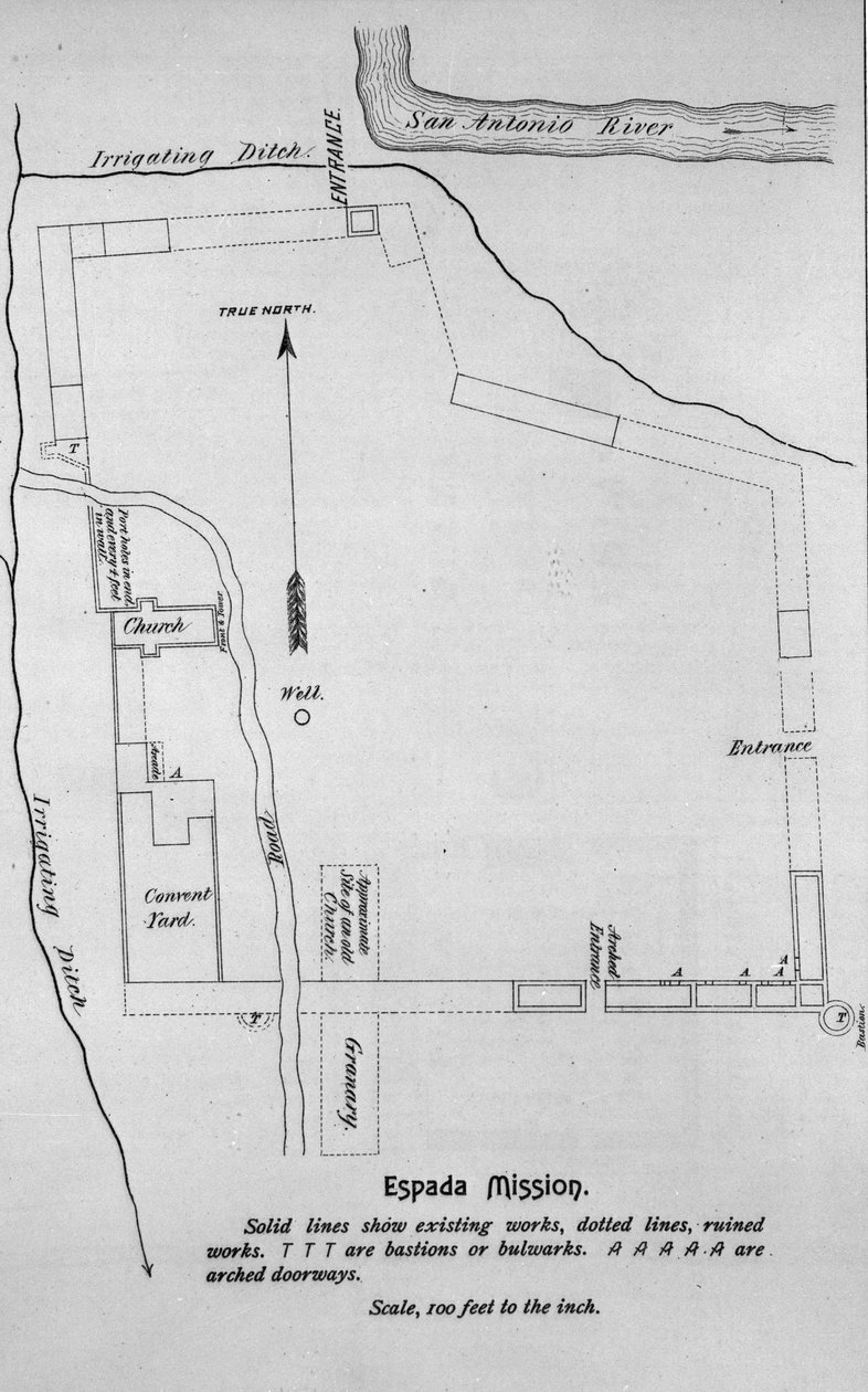 Grundriss der Mission San Francisco de la Espada von American School