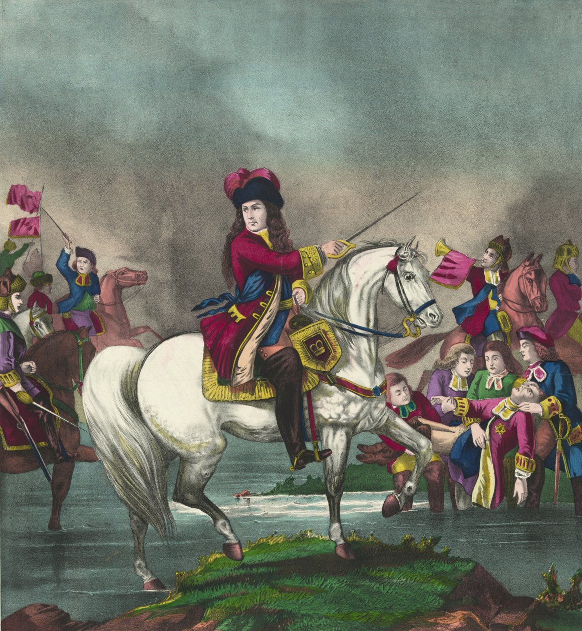 Wilhelm III. in der Schlacht am Boyne, 1874 von American School