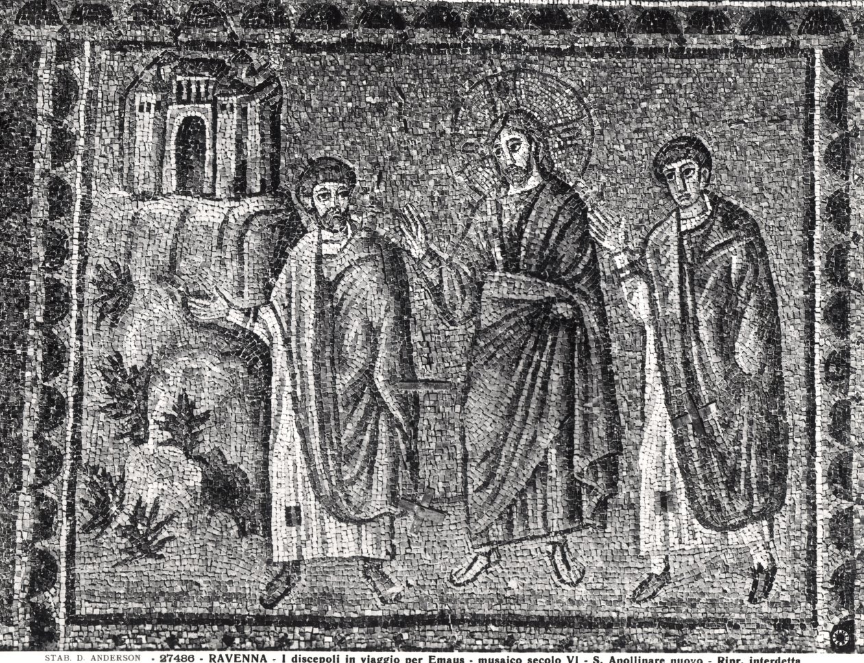 Christus auf dem Weg nach Emmaus von Byzantine School