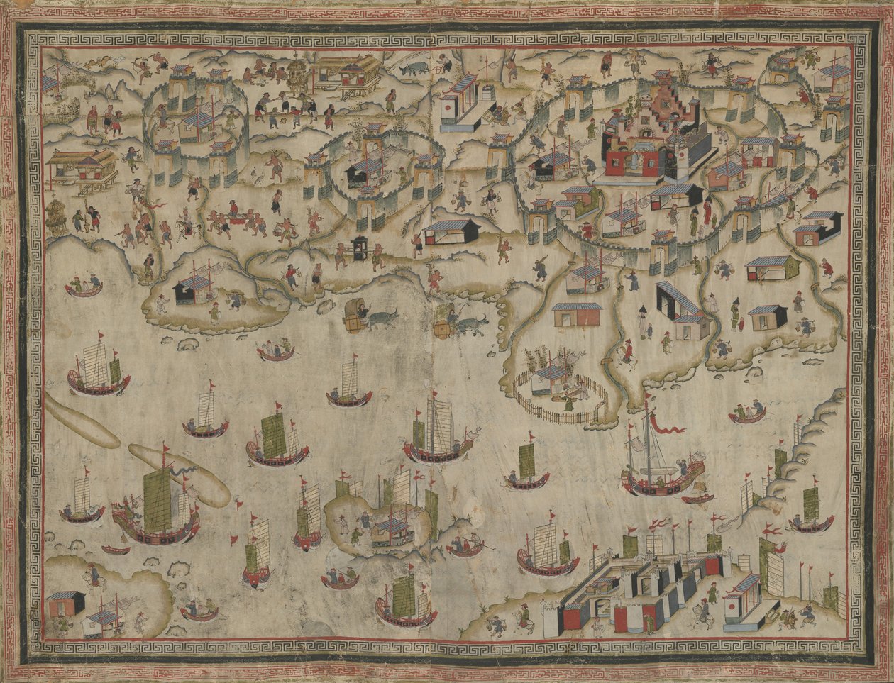 Forts Zeelandia und Provintia und die Stadt Tainan, Wandbehang von Chinese School